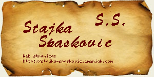 Stajka Spasković vizit kartica